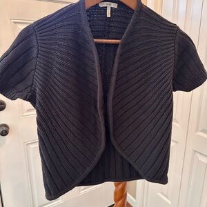 Metro 7 Black Short Sleeve Sweater Shrug Cardigan